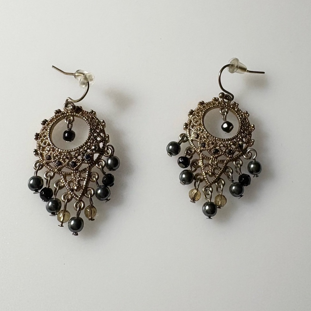 Boho Laser-Cut Dangle Beaded Earrings